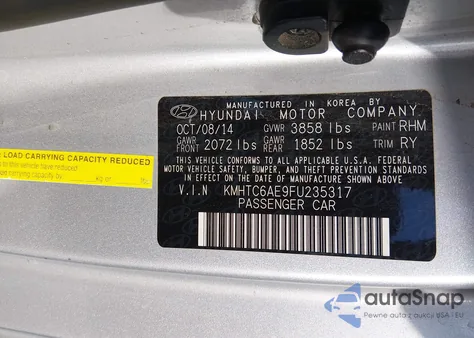 2015 Hyundai Veloster Turbo z USA, uszkodzony, nr VIN KMHTC6AE9FU235317